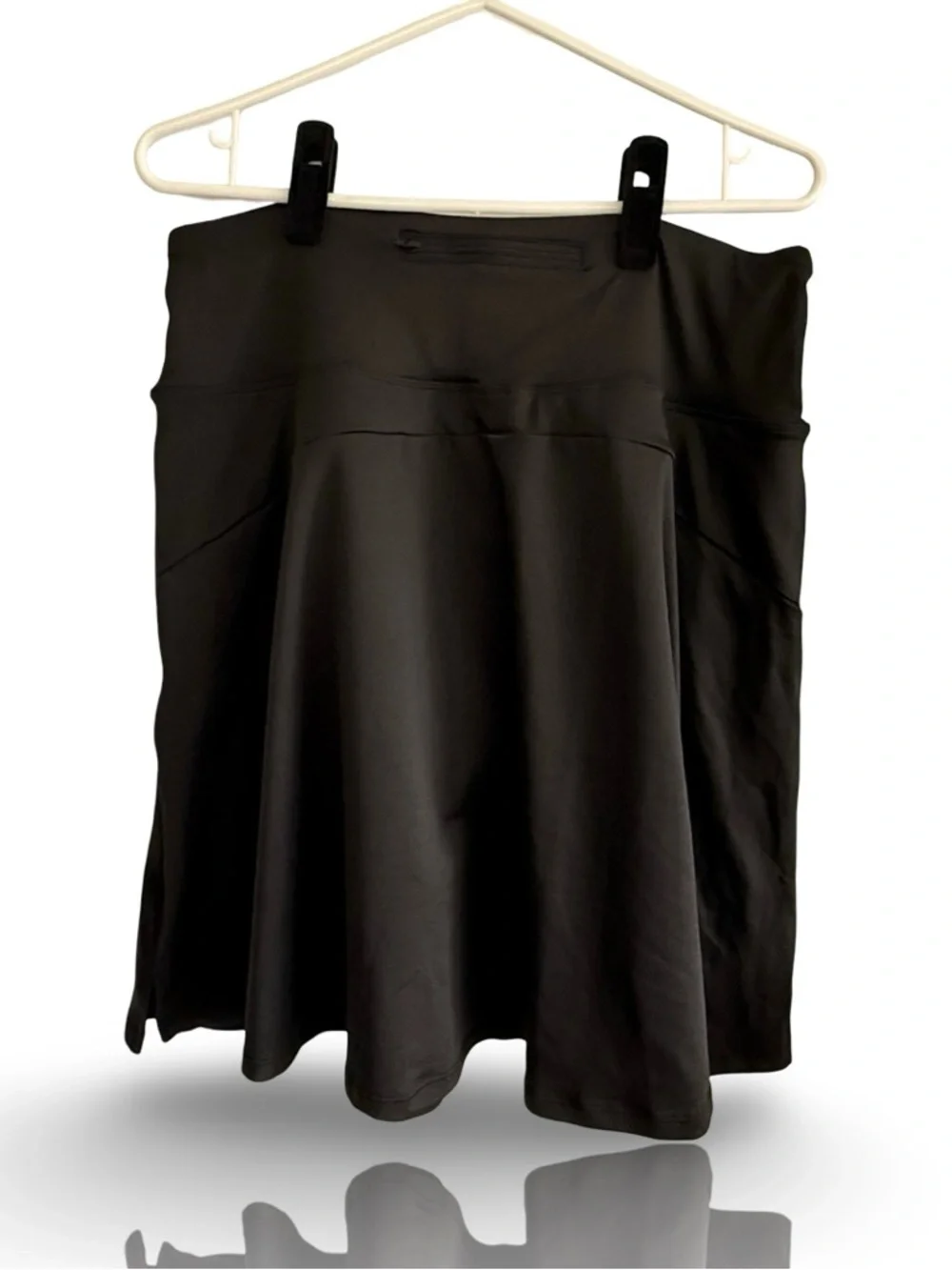 Black Tennis Skirt with Built-in Shorts & Back Pocket - Picture 3 of 12